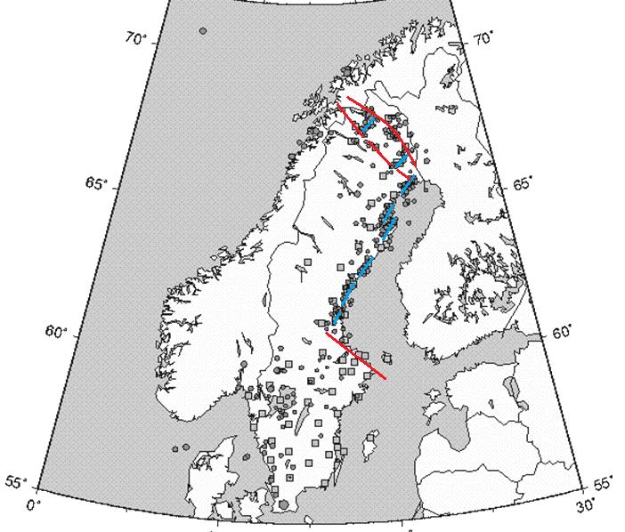 Förekomsten av en smal zon av myrmark längs lineamentet (i storleksordningen 6,5 km lång och 500 m bred), vilket synes ange att deformationen är av ung ålder (d.v.s. från isavsmälningstiden).