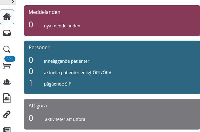 Startsidan Meddelande Visar alla inkomna meddelande, brevlådan skall bevakas 2xdag kl. 09.00 och 14.00 enl. samverkansriktlinjerna.