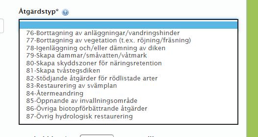 Välj åtgärdstyp för 7