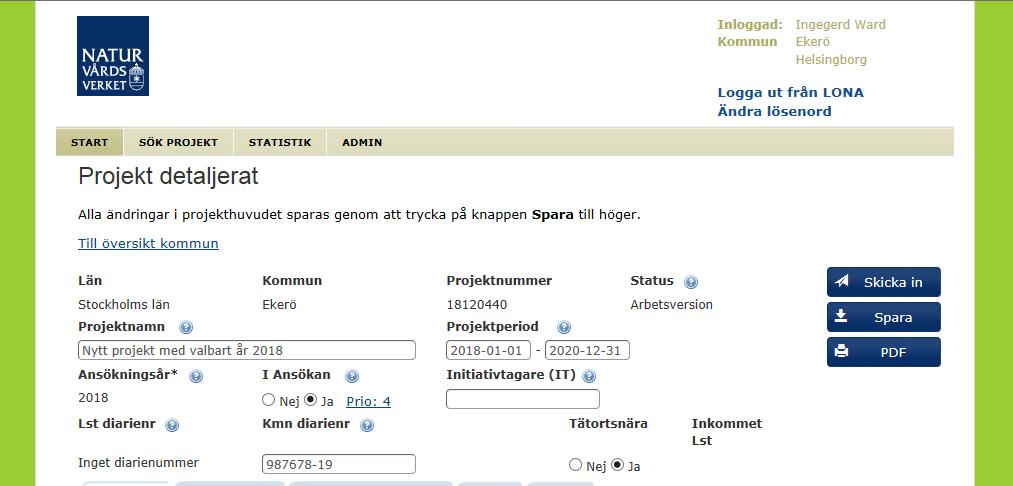 Fyll i kommunens diarienummer, justera vid behov