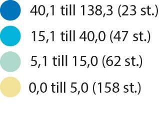 Statlig närvaro på lokal nivå Antalet sysselsatta år 2016 (dagbefolkning) i statsförvaltningen per 1000 invånare En tiondel av kommunerna svarar för 78% av de statliga jobben Huvudkontor,
