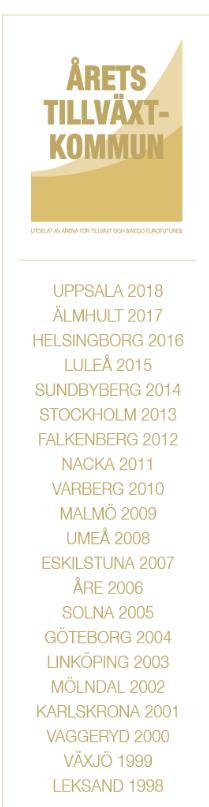 Årets Tillväxtkommun Uppsala 2018!