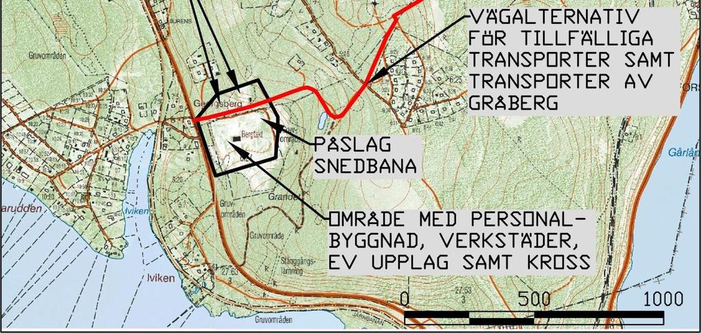 I anslutning till påslaget kommer därför även verkstäder, parkering och tankstation att finnas. Möjlighet för tillfälligt upplag och krossning kommer även att finnas inom området.