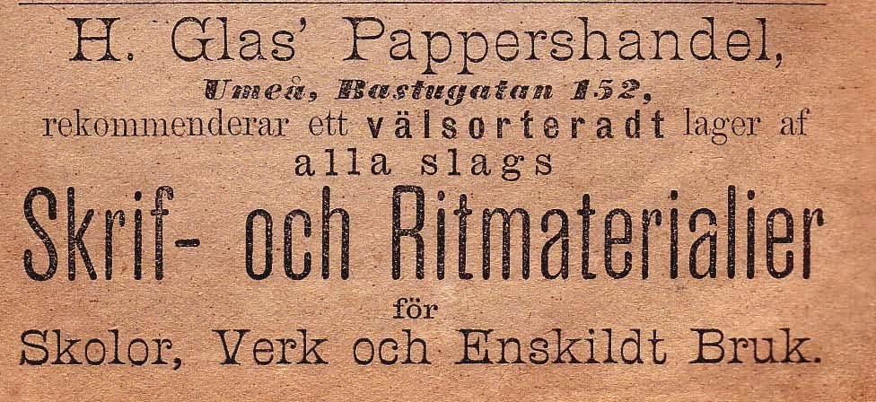 1 Bok, Tobak och Pappershandlare i Umeå - området Ahlén Tobakshandlare, Alma Kungsgatan 31 Tel. 1278 1948 Bohmans TOBAK & PAPPER Kungsgatan 48 Tel. 1614 1959 Danielssons Tobak & Pappersvaror Tel.