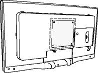 VESA-montering och enkel väggmontering Obs: Till denna monitor passar en 100 mm x 100 mm VESA-kompatibel monteringsenhet.