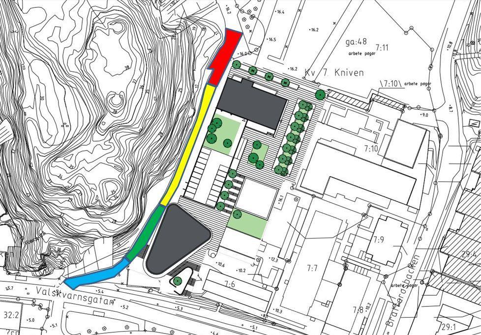 FÖRFATTARE Jim Ekliden 2016-06-30 7 FÖRUTSÄTTNINGAR FÖR LOSSHÅLLNING AV BERG Figur 4. Översikt av bergsläntens områdesindelning.