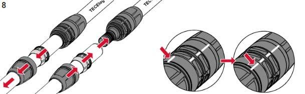 Skruva fast muttern med handkraft och sista biten med demonteringsverktyget, dim 16-25 mm. Kontrollera att din markeringslinje är intakt.