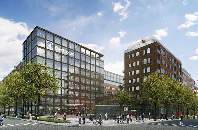befintliga lågdelar tillkommer bostadslägenheter med kommersiella lokaler såsom butiker och caféer i bottenvåningarna ut mot Kellgrensgatan, Sankt Göransgatan samt Barnstigen.