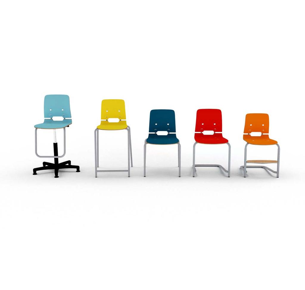 EFG Classroom stolar EFG Classroom stolar; på ben, med fjädrande underrede eller gaspelare.