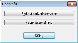 Kapitel 3 Underhåll 3 2 Skriv ut skrivarinformation Klicka här om du vill skriva ut en rapport med följande information.
