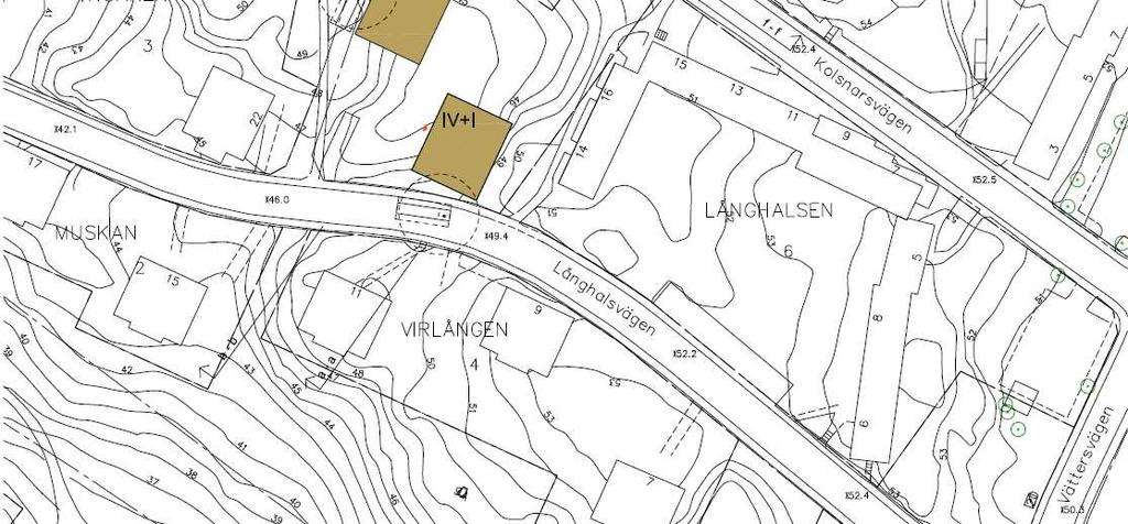 Föreslagen bebyggelse invid kvarteren Eknaren respektive Långhalsen Snitt genom de två aktuella platserna med förslag att förlägga parkeringsgarage i sänkan under ny bebyggelse.