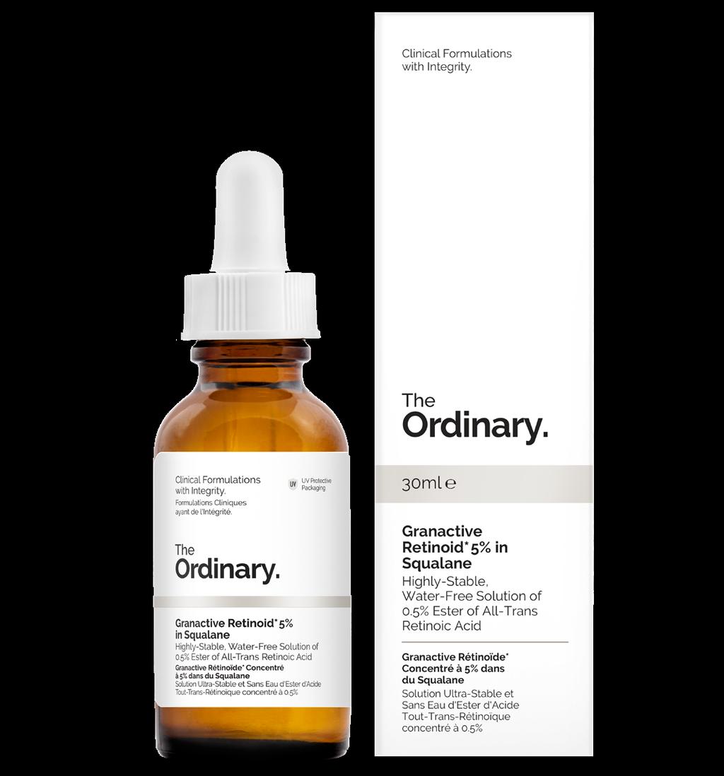 Retinoids. Granactie Retinoid 5% in Squalane En lösning med 5% Granactie Retinoid. Stabil, attenfri lösning med 0.5% ester a A-Vitaminsyra.