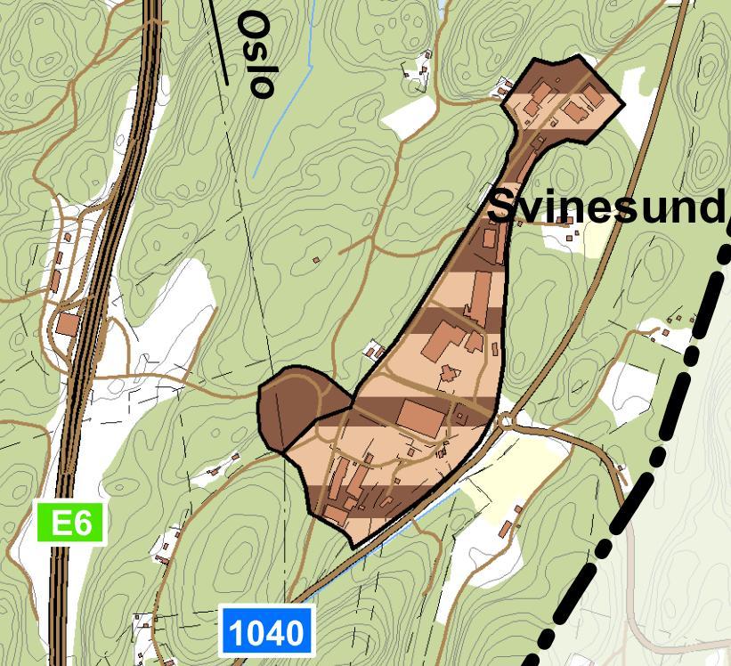 Mellan väg 1040 och det nya handelsområdet/besöksverksamheten finns en reservyta för dagvattenhantering. Ca 13,5 ha. 2.