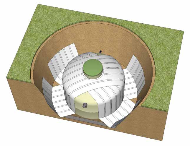 1 st paket per tank behövs. RSK. nr. 563 6124 Konsultera separat installationsanvisning för duken rörande utförandet. Förankringsduk 3.5.2 Jordankare 2 st set per tank används.