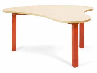 SOLÄNGEN barnbord Design Lena Dranger-Isfält Bord i massiv björk, går att få med betsat stativ. Bordsskivan är palettformad.