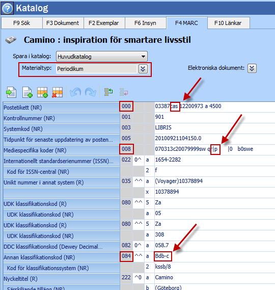 Tidskrifter för vuxna Tidskrifter kodas: Fält 000 position 7 = s Fält 008 position 21 = p I kulturrådsstatistiken räknas utlån av facktidskrifter ihop med utlån av fack- respektive skönlitteratur för