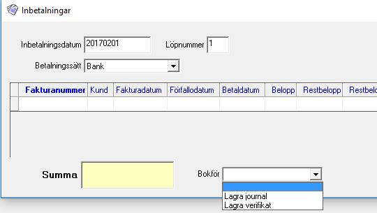 Skapa journal samt verifikat vid registrering av in-/utbetalningar När in-/utbetalningar registreras och godkänns kan man nu välja ifall dessa skall journalföras direkt.