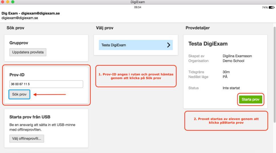 provtillfa llet Om na got problem uppsta r med en elevs dator eller med DigiExamklienten under provtillfa