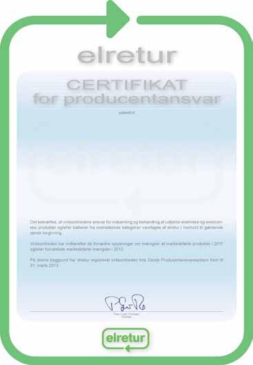 Bilaga - El-tillbaka Medema Production A/S Enggårdvej 7 7400 Herning Tilmeldte