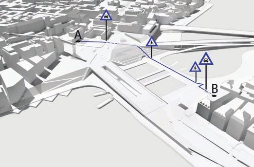 Sammanfattning De parallella broaxlarna över Slussen och deras direkta angöring på Södermalm- och Gamla stan-sidan som skapas i planförslaget utgör en förenkling av Slussen som plats jämfört med idag.