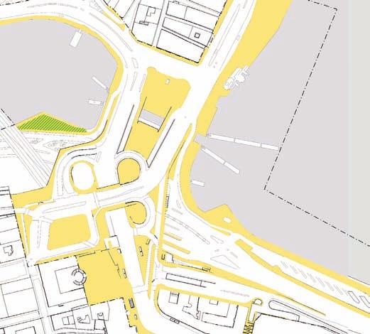 Här sammanfaller flera platskvaliteter som vattenkontakt, utsikt, och goda sittmöjligheter, vilket uppenbarligen spelar ut störningarna från trafikbuller och trafikosäkerheten.