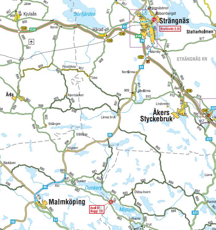 2. Hållbarhet för heldragen och intermittent kantlinje 2.1. Metod Provsträcka Studien genomfördes på riksväg 55 mellan Malmköping och Strängnäs i Södermanlands län.