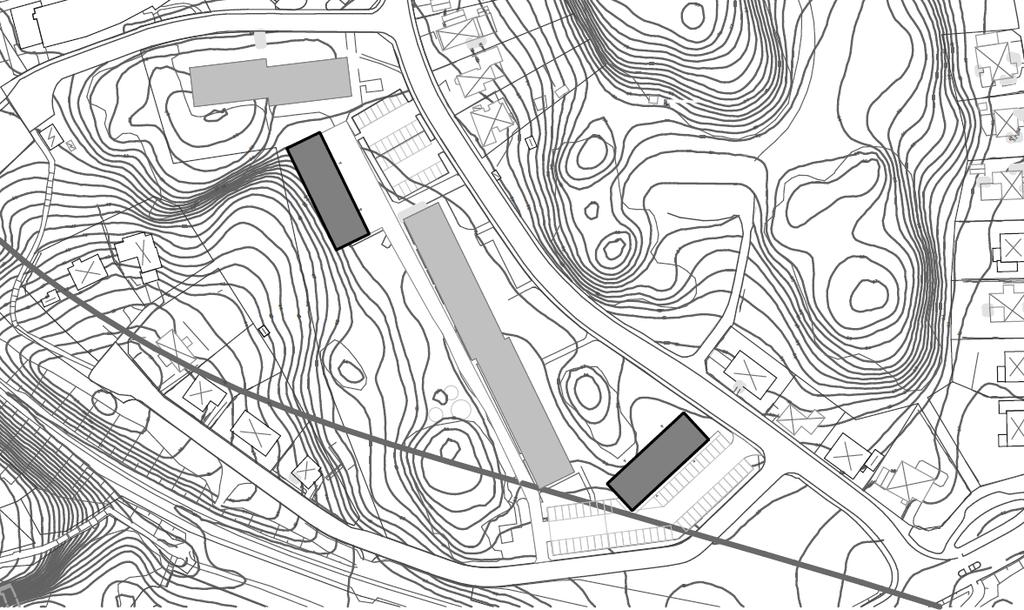 Planerad bebyggelse består av två tillkommande flerbostadshus. Figur 7.