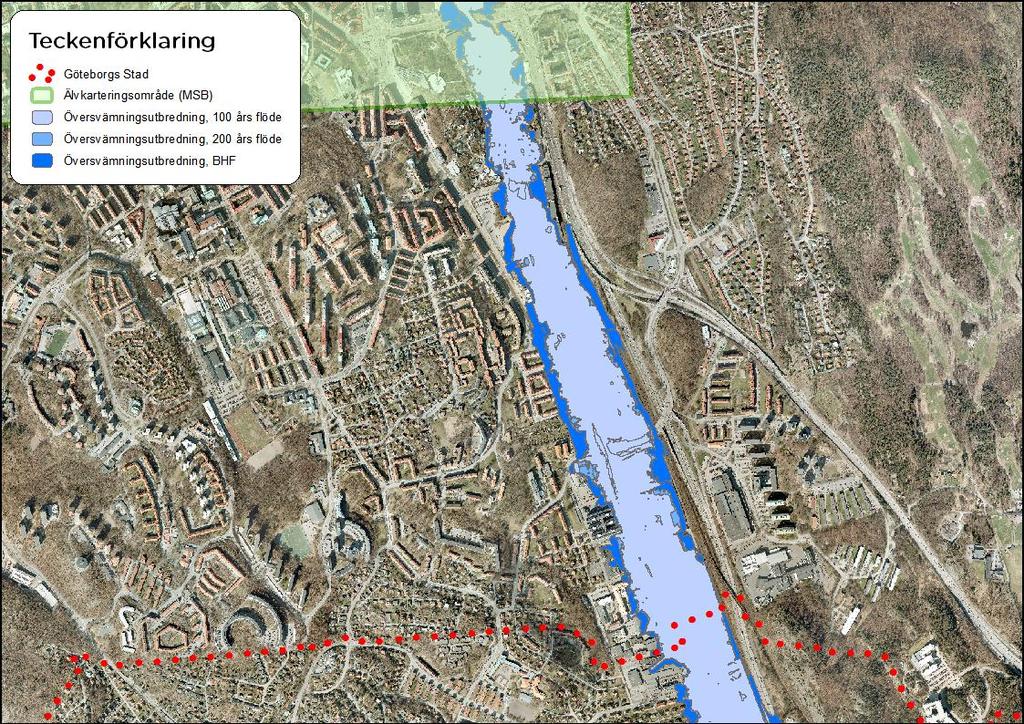 2.1.2 Simuleringsresultat från MSB Underlaget från MSB bestod av digital geografisk information om översvämningsutbredningen för de simulerade scenarierna.