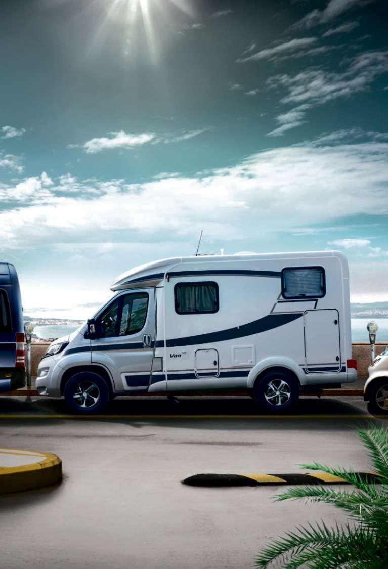 Trots att HYMER Van är så kompakt behöver du inte avstå från komforten du är van vid, de är utrustade på bästa sätt med badrum, dusch,