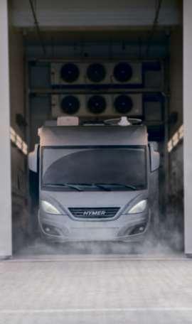 Utöver detta har HYMER under åren utvecklat många egna testförfaranden och med hjälp av dem garanteras vår unika höga kvalitet.