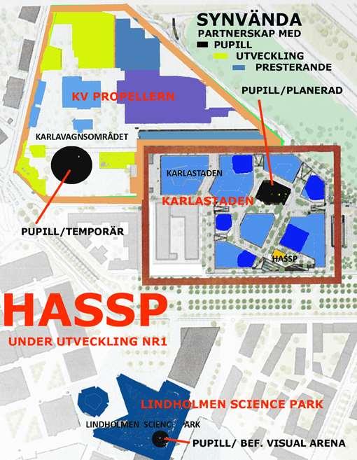 KONKRET FÖRSLAG ATT OMGÅENDE TESTA Kommunen ger inom sitt markområde inom kv Propellern markanvisning för testning av en Central HASSP enligt redovisad illustration Synvända: partnerskap med pupill.