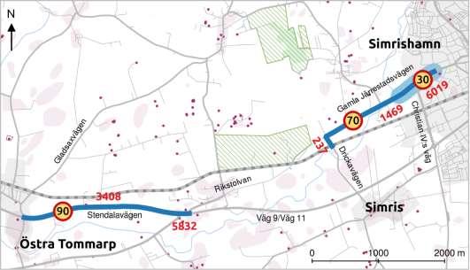 Simrishamn - Ö Tommarp Berörda kommuner: Simrishamns kommun Objektsid för kartreferens: 111 Öppet för trafik: Mellan 2024 och 2026 Ungefärlig kostnad: 9 miljoner kronor varav kommunen står för