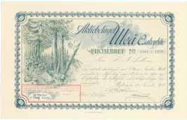 27x18 cm, mak, VF 500 Bruk 9 Tidaholms Bruks AB, 100 kr, 1916, Tidaholm, 28 x19 cm, VF 1 200 10 Uttersbergs Bruks AB, 1000 kr, 1899, Uttersberg, bild, blankett, VF 600 11 Klosters AB, 1000 kr, 1918,