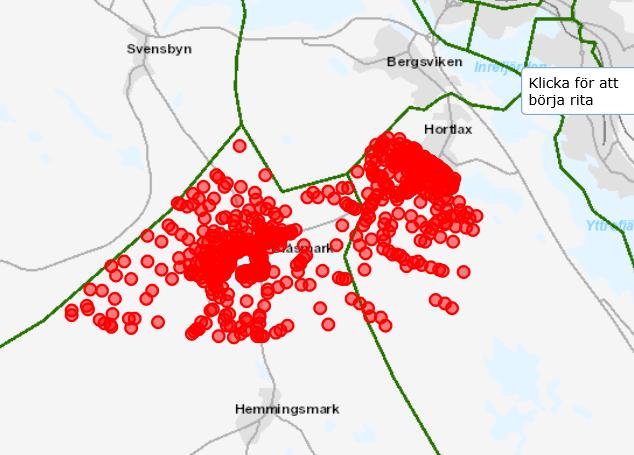 Bild 1 Exempel på förändrat upptagningsområde Om utbildningsförvaltningen betalar ut en högre elevpeng till Blåsmarks skola för F-åk.3.