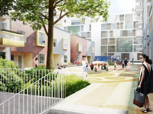 Redovisning i stadsbyggnadsnämnden och godkännande inför utställning Stadsbyggnadsnämnden beslutade att i huvudsak bifalla kontorets förslag men ansåg att den tillkommande bebyggelsen