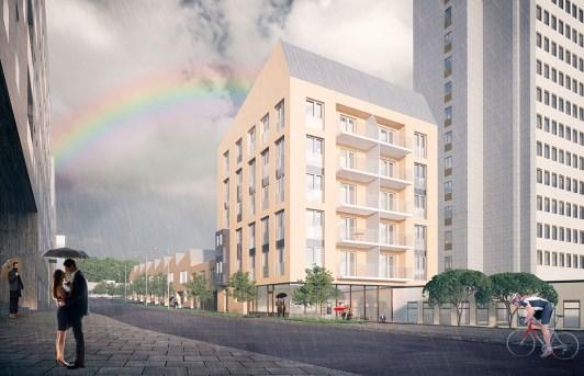 Projektet omarbetades inför utställning. I kvarter C förtydligades bl. a mötet/ gränserna mellan Generatorn och stadsradhusen. Gestaltningen av samtliga kvarter bearbetades.
