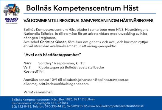 UNGHÄST UTSTÄLLNING Söndag 14 oktober 018 kl.09.00 För 1- och -åriga kallblodiga travhästar.