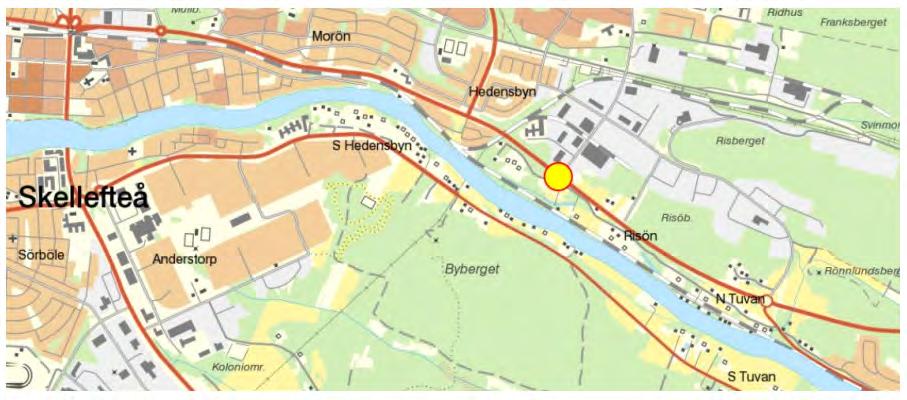 1. Beskrivning av objektet Åtgärden innefattar ombyggnad av korsningen mellan väg 372 och Svedjevägen i Skellefteå kommun. Figur 1 