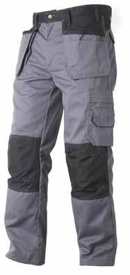 Slitstark bomull som är speciellt utvecklad för Jobman. Jeanstråd med tre-nåls jeanssöm ökar slitstyrkan ytterligare. Förböjda knän ger bra passform vid knästående arbete.