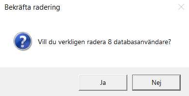 OBS! Funktionen kan se att användaren tillhör FB databasen och att den inte används av FB eller Ecos (gamla) men den kan INTE se om den även används/har använts till något ytterligare