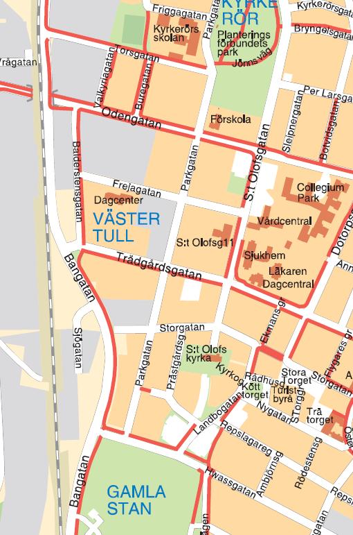 3.2 Gång- och cykelstråk Ett utdrag ur cykelkartan för Falköpings kommun visar att cykelstråk finns utefter de allra flesta