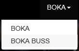 På hemsidan kan man klicka på BOKA i huvudmenyn och välja menyvalet Boka buss.