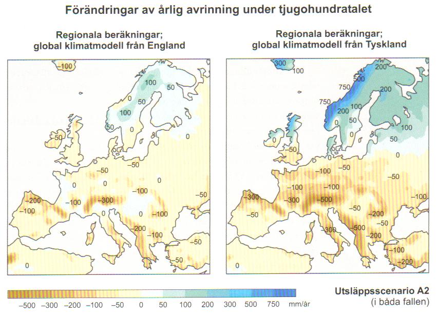 (Nordlander et al., 2007) I norr kommer inte avdunstningen att väga upp för det omfattande regnet varken sommar- eller vintertid.