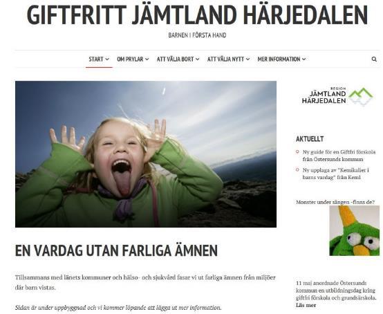 Regionen har tagit ett samordningsansvar och startat upp Giftfritt Jämtland Härjedalen för att tillsammans med länets kommuner samt hälso- och sjukvård fasa ut farliga ämnen från offentliga miljöer.