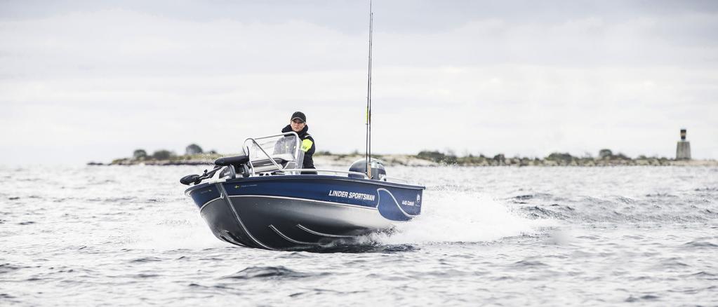 FÖR ALLA VÄDER Sportsman 445 Catch är en renodlad entusiastbåt. Utvecklad för, och tillsammans med, sportfiskaren.