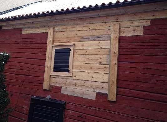 dymling tapp Stockarna dymlas för att ge en starkare vägg. Storleken på dymlingarna är 34 mm.