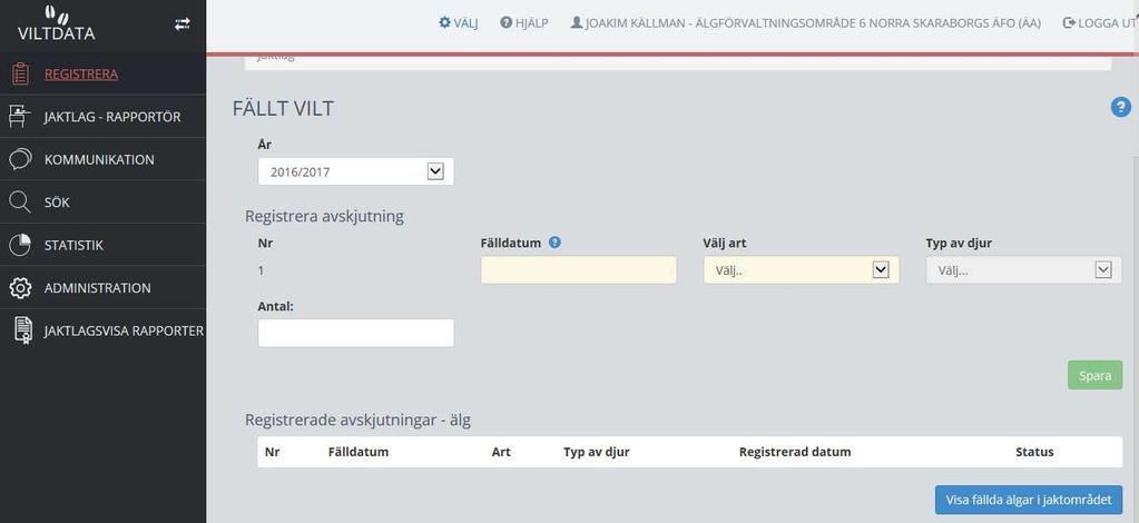 ÄLG-OBS Lägg in ÄlgOBS