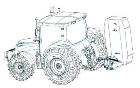 Transportposition 1. I transportpositionen är det nödvändigt att lossa hållmekanismen (1) medans den lyfts upp och låser kulhanen på den hydrauliska cylindern. 2.