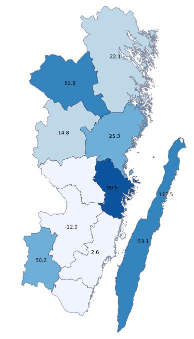 Gästnätter i Kalmar län, jan-april 2017 221 337