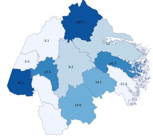 Gästnätter i Östergötlands län, jan-april 2017 339 576 gästnätter (+ 10,7 %, +32 765 st) (Utveckling per marknad HSVC.
